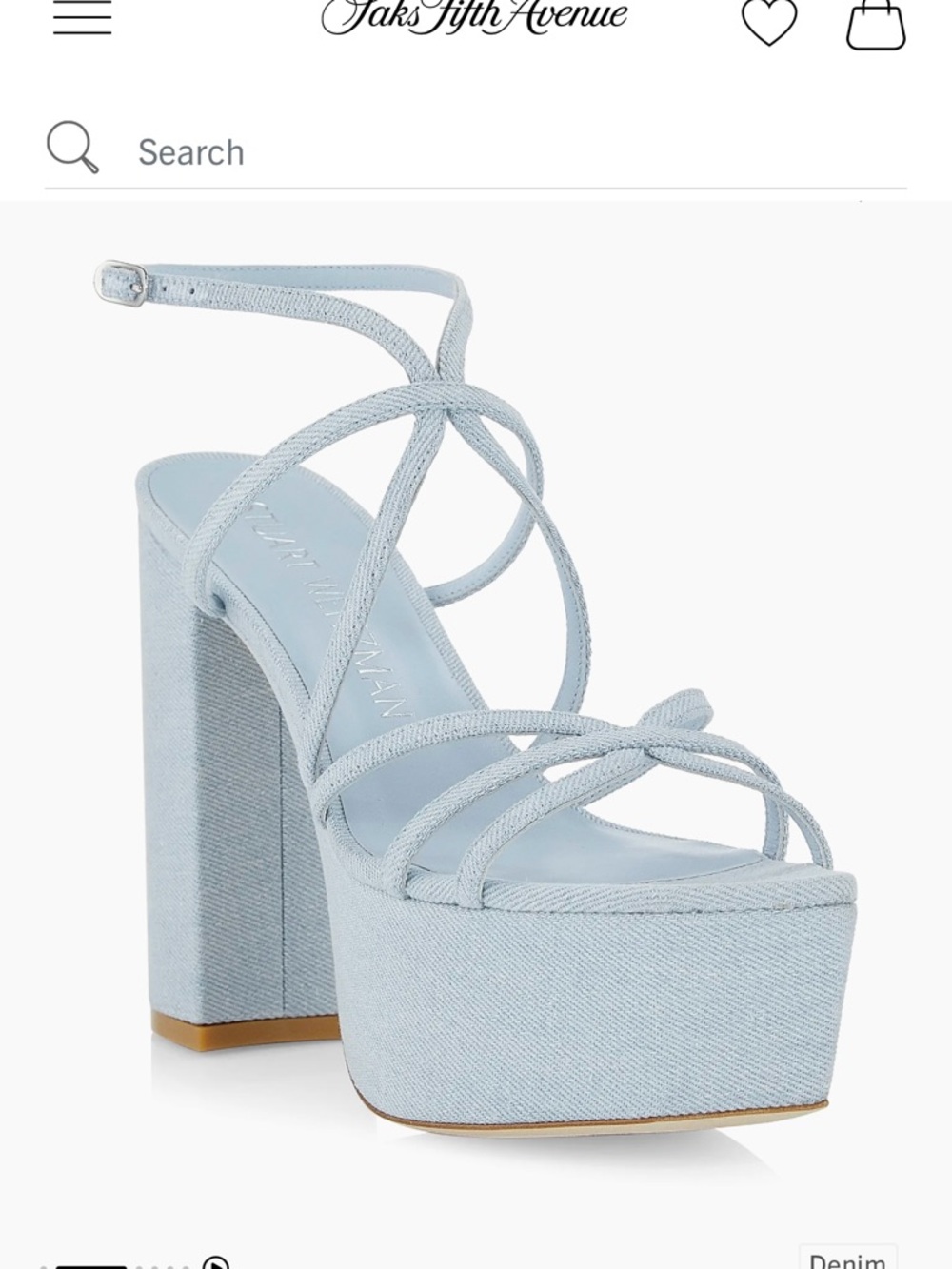 Light Blue Strappy Platform Sandal — Women's High Heel